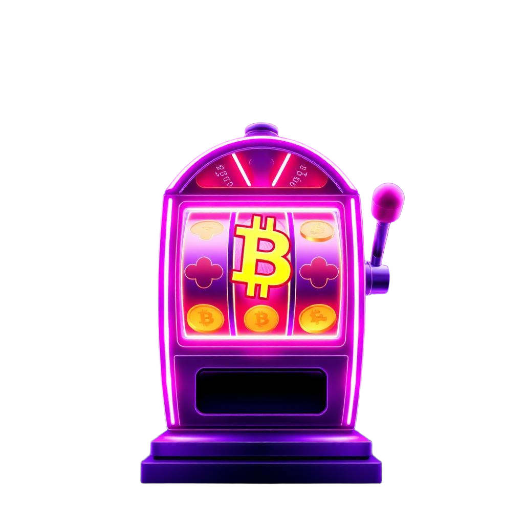 Glowing crypto slot machine
